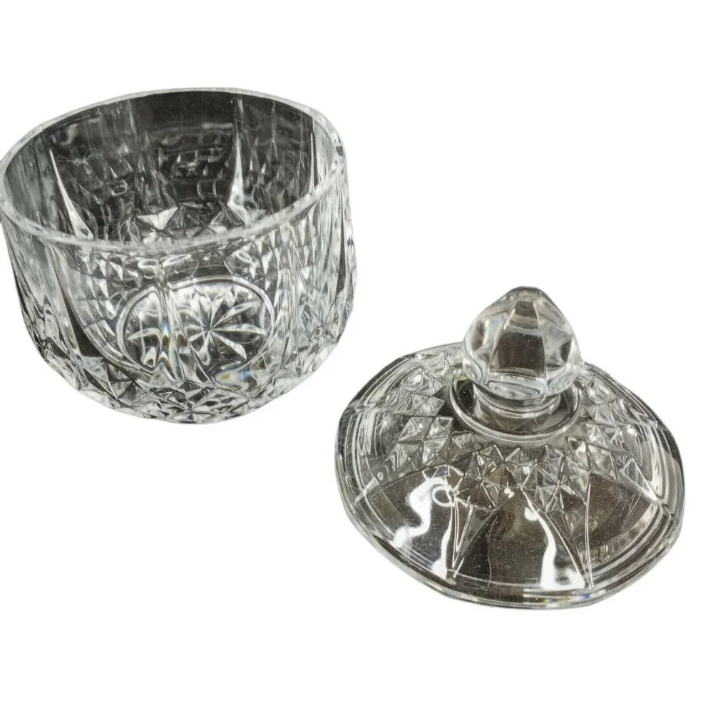 Vintage Creamer Sugar Salt Pepper Shakers Glass Diamond Pattern EAPG